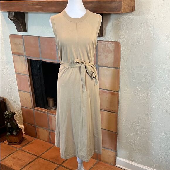 JOSEPH Calico Knit April Midi Belted Dress, size L - Picture 1 of 11